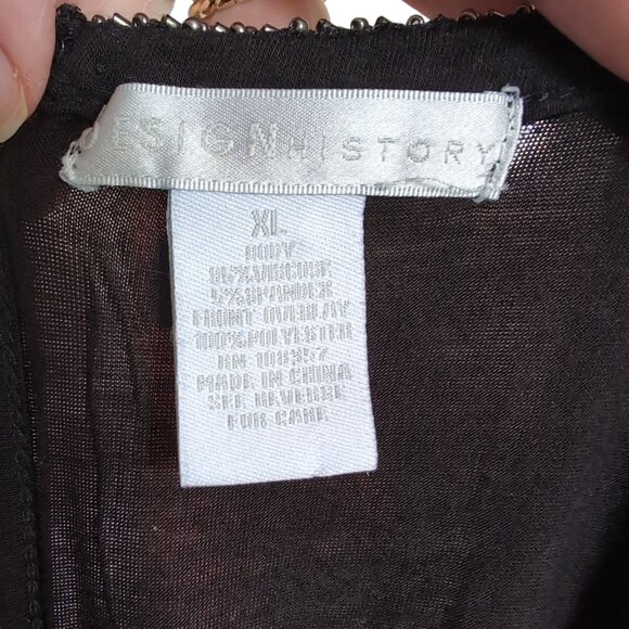 Black Sleeveless Blouse with Sequence Neckline Size XL - Picture 4 of 4